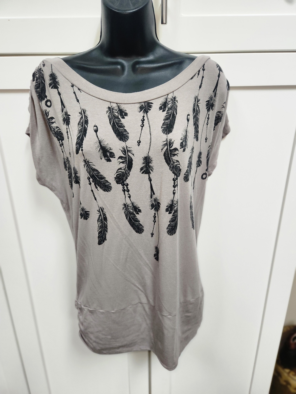 🍉Nomad Feather Print Scoop Neck Top